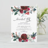 Winter Bloom Bloemen Vrijgezellenfeest Bruidsthee Kaart (Staand voorkant)