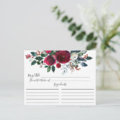 Winter Bloom Bloemen Vrijgezellenfeest Recept Kaar Briefkaart (Staand voorkant)