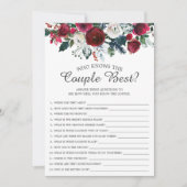 Winter Bloom die het Paar Beste Bridal Game kent Kaart (Voorkant)