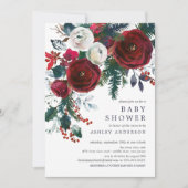 Winter Bloom Floral Baby shower Kaart (Voorkant)