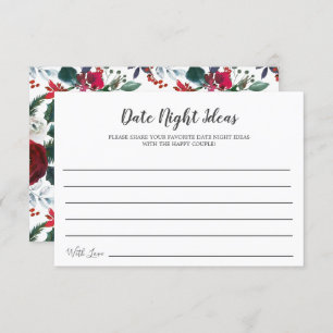 Winter Bloom Floral Bridal Datum nacht Ideeën Card Kaart