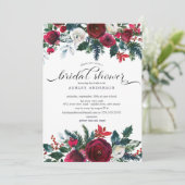 Winter Bloom Floral Vrijgezellenfeest Kaart (Staand voorkant)