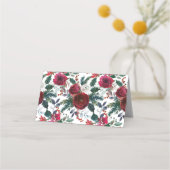 Winter Bloom Floral Vrijgezellenfeest Plaatskaartje (Achterkant)