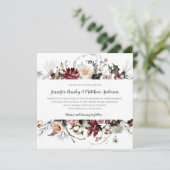 Winter Blooms - Donker Bos Groene Tekst Bruiloft | Kaart (Staand voorkant)