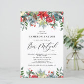 Winter Blooms Floral Bar Mitswa Uitnodiging (Staand voorkant)