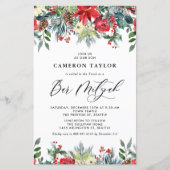 Winter Blooms Floral Bar Mitswa Uitnodiging (Voorkant)