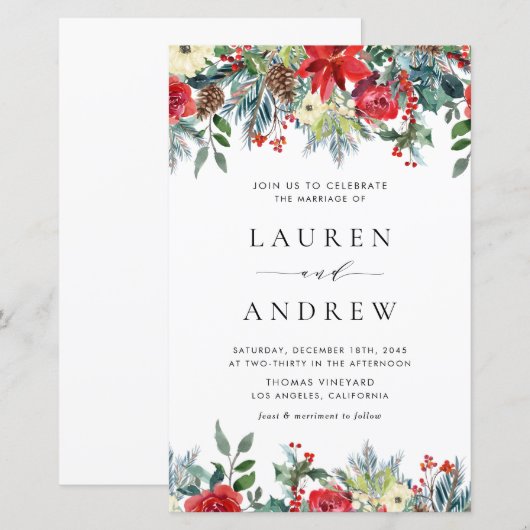 Winter Blooms Garland Bloemen Bloemen Huwelijksuit (Voorkant / Achterkant)