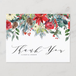 Winter Blooms Garland Botanische bruiloft Bedankt Briefkaart