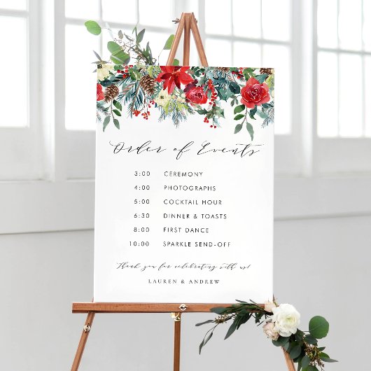 Winter Blooms Garland Wedding Orde van Evenementen Poster