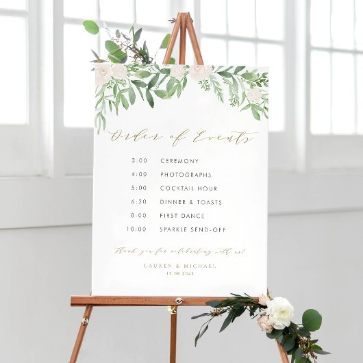 Winter Blooms Garland Wedding Orde van Evenementen Poster