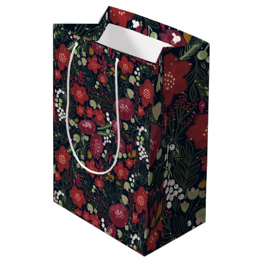 Winter Blooms Gift Bag Medium Cadeauzakje (Achterkant Gekanteld)