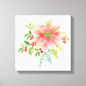 Winter Blooms | Roze Blooming Poinsettia Canvas Afdruk (Voorkant)
