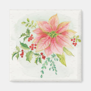 Winter Blooms   Roze Blooming Poinsettia Magneet