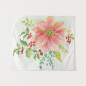 Winter Blooms | Roze Blooming Poinsettia Wandkleed (Voorkant (horizontaal))