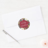 Winter Blooms | Vrolijk kerstfeest Ronde Sticker (Envelop)