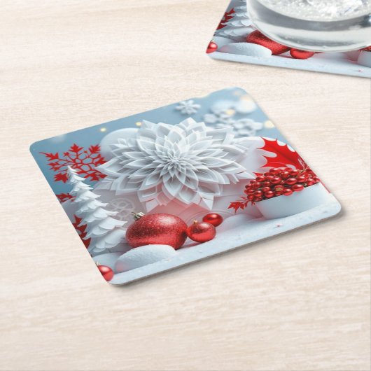 Winter Blossom Composition Kartonnen Onderzetters (Schuin)