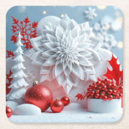 Winter Blossom Composition Kartonnen Onderzetters