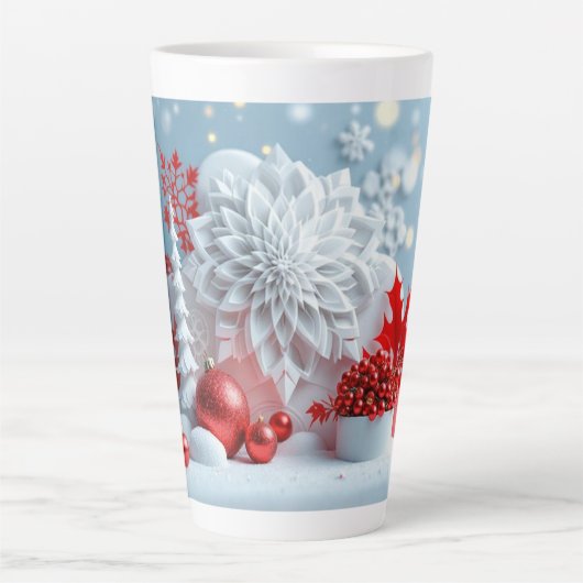 Winter Blossom Composition Latte Mok (Voorkant)