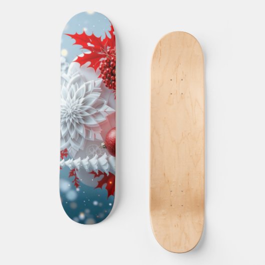 Winter Blossom Composition Persoonlijk Skateboard (Voorkant)