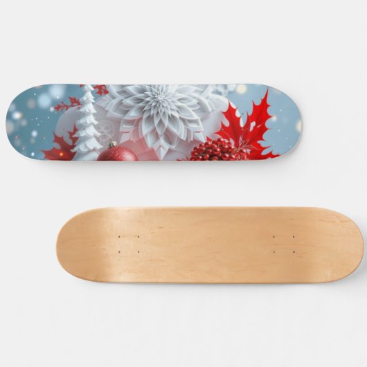 Winter Blossom Composition Persoonlijk Skateboard (Horizontaal)