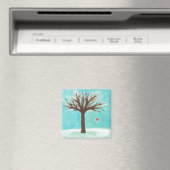 Winter blote boom rood hart liefde primitieve volk magneet (Insitu (Vaatwasser))