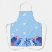 Winter Blue All-Over Print Apron, medium Apron Schort (Voorkant)