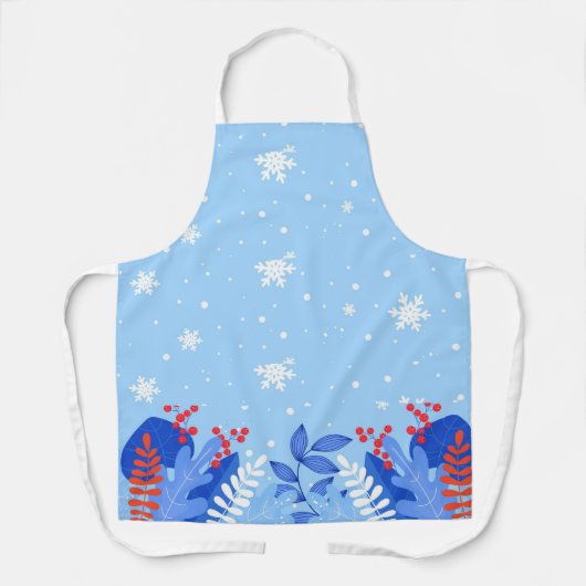 Winter Blue All-Over Print Apron, medium Apron Schort (Voorkant)