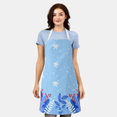Winter Blue All-Over Print Apron, medium Apron Schort