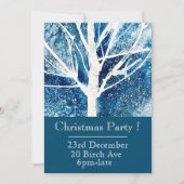 WInter blue and white kerstparty-uitnodiging Kaart (Voorkant)
