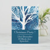 WInter blue and white kerstparty-uitnodiging Kaart (Staand voorkant)