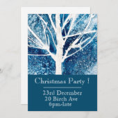 WInter blue and white kerstparty-uitnodiging Kaart (Voorkant / Achterkant)