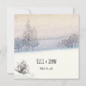 Winter Blue and White Wedding Kaart (Voorkant)