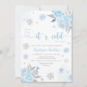 Winter Blue Baby Het is koud buiten Baby shower Kaart (Voorkant)