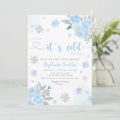 Winter Blue Baby Het is koud buiten Baby shower Kaart (Staand voorkant)