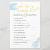 Winter Blue Baby shower Game die mama het beste ke (Voorkant)