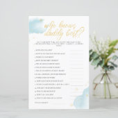 Winter Blue Baby shower Game die papa het beste ke (Staand voorkant)