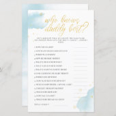 Winter Blue Baby shower Game die papa het beste ke (Voorkant / Achterkant)