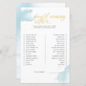 Winter Blue Baby shower Game zou mammie zijn (Voorkant / Achterkant)