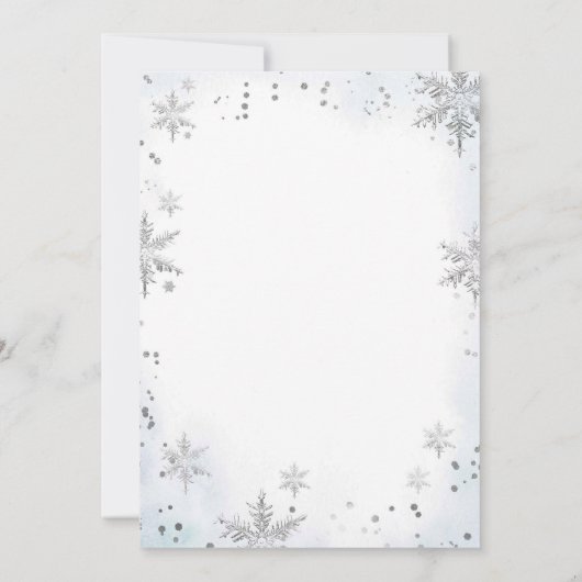 Winter Blue Baby Sprinkle Boy Baby shower Kaart (Achterkant)