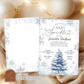 Winter Blue Baby Sprinkle Boy Baby shower Kaart