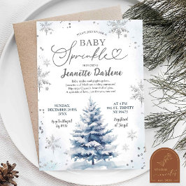 Winter Blue Baby Sprinkle Boy Baby shower Kaart