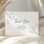 Winter Blue Botanical Thank You Card Bedankkaart