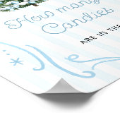 Winter Blue Bow Baby Shower Guess How Many Candies Poster (Hoek)