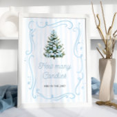 Winter Blue Bow Baby Shower Guess How Many Candies Poster