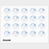 Winter Blue Bow Snowflakes Baby shower Ronde Sticker (Vel)