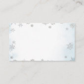 Winter Blue Boy Baby Shower Snow Diaper Raffle Informatiekaartje (Achterkant)