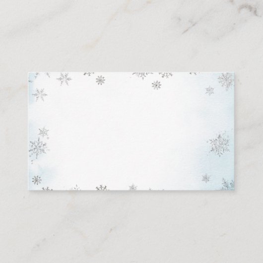 Winter Blue Boy Baby Shower Snow Diaper Raffle Informatiekaartje (Achterkant)