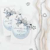 Winter Blue Christmas Bauble | Save the date Briefkaart