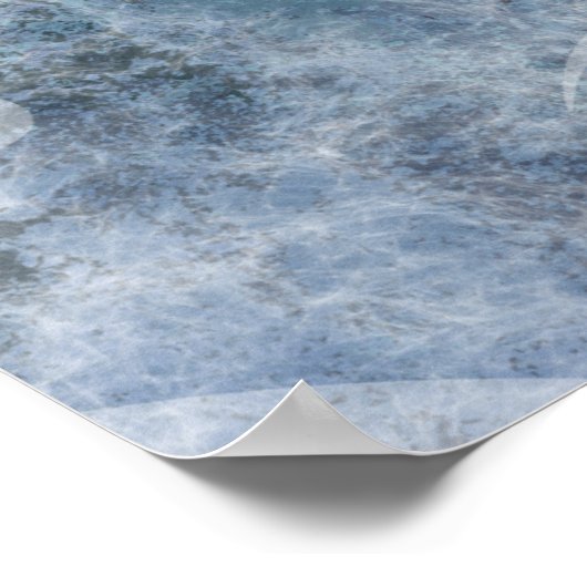 Winter Blue Christmas Cute Giraffe With Hat Poster (Hoek)