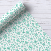 Winter Blue Christmas Sneeuwvlokken Patroon Cadeaupapier